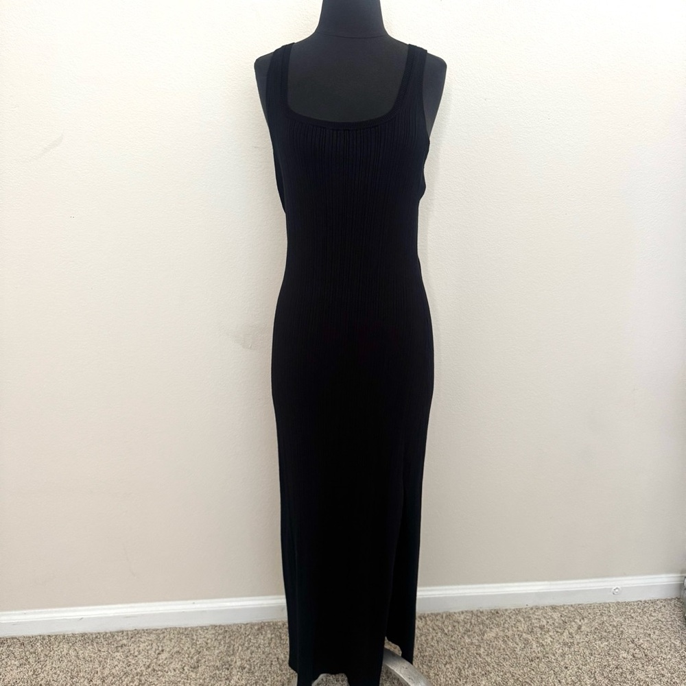 Abercrombie & Fitch Ribbed Midi Sweater Black Dress Size XL - Picture 5 of 10